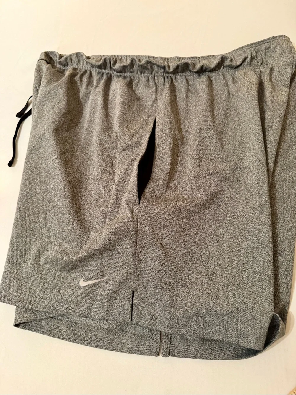 Nike Shorts Men's Large Gray Dri Fit Running  Stretch Waist Drawstring 5